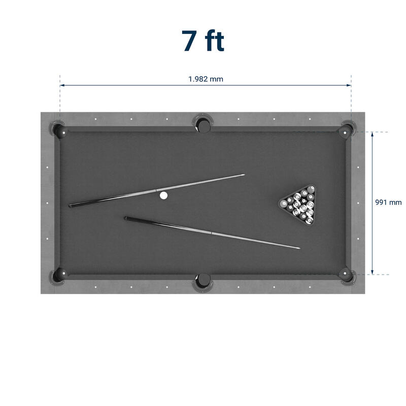 Bison Billardtisch Loft Schiefer, Simonis 860 Black, 7 ft (Spielfeld 198x99