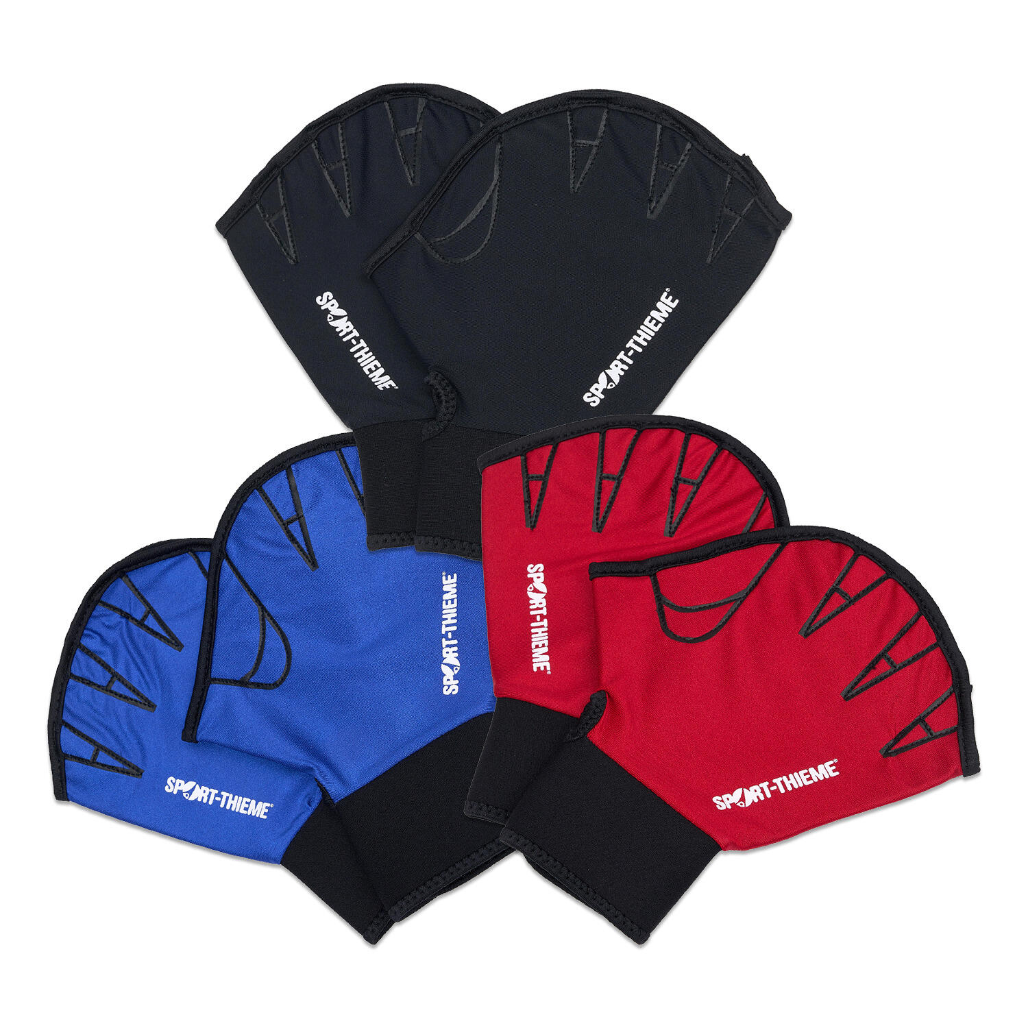 Aqua-Fitness-Handschuhe Offen S, 23,5x16,5 cm, Schwarz Schwimmen Unisex 3/4