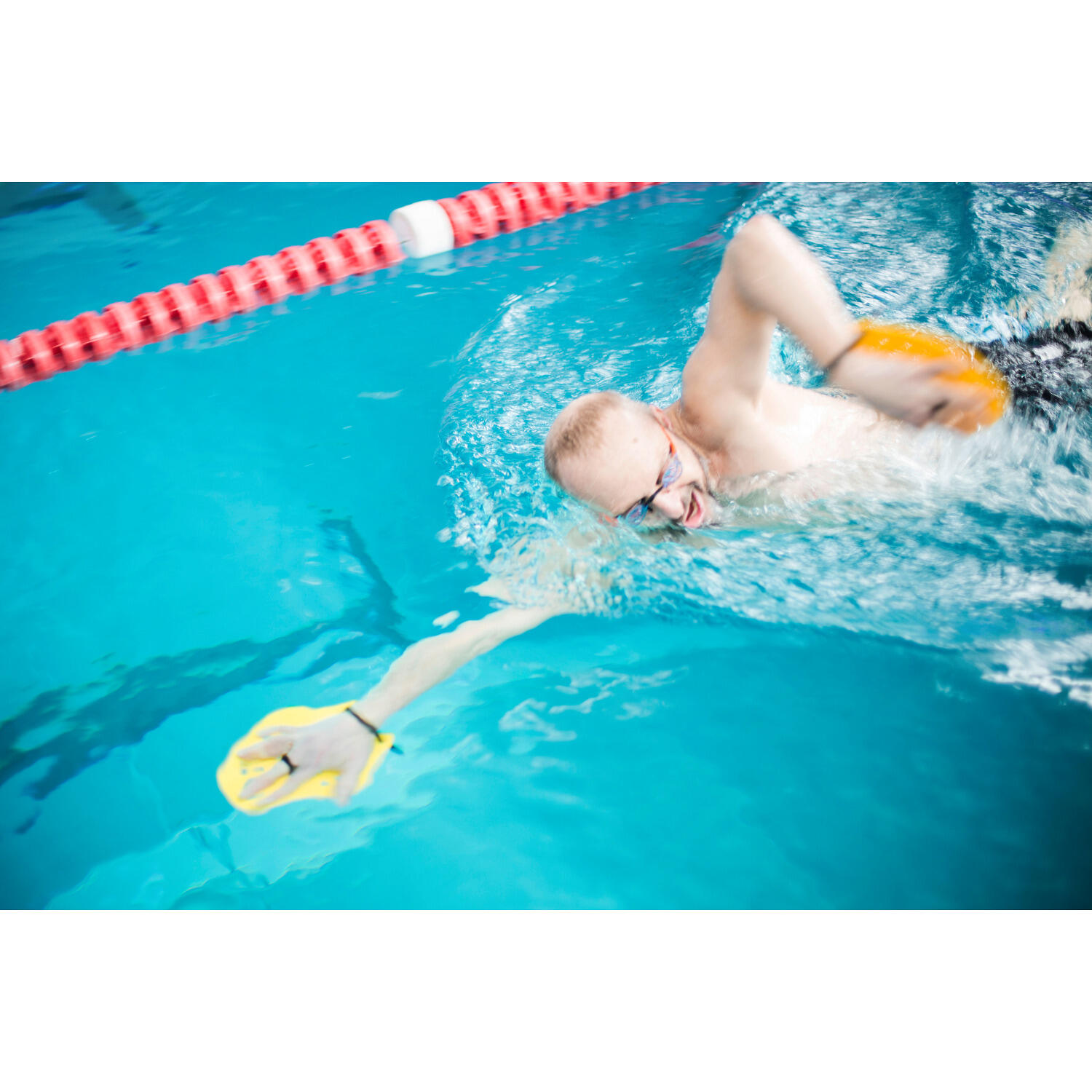 Schwimmpaddles Swim-Power Größe M, 21x18 cm, Gelb Schwimmen Unisex Gelb 3/5
