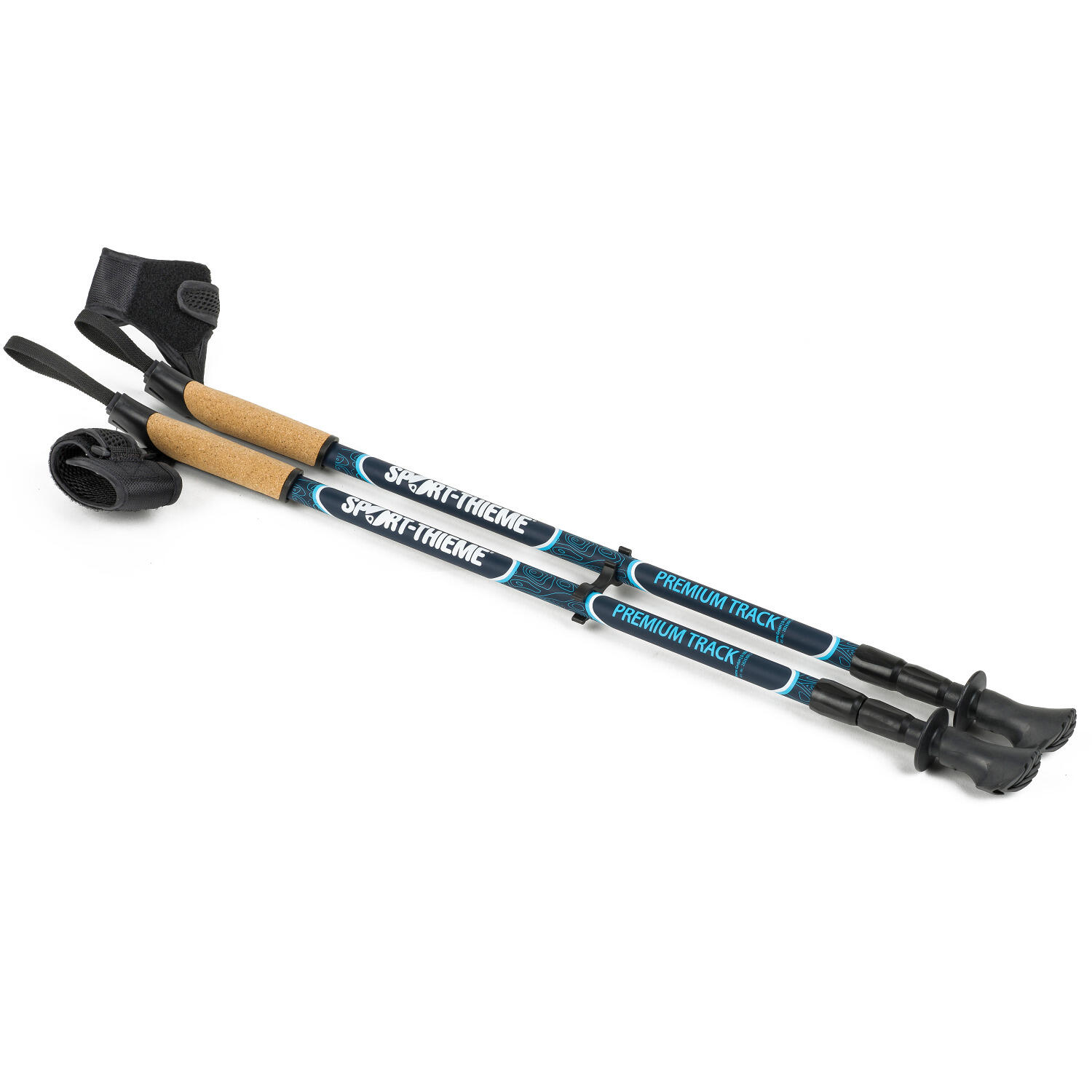 Nordic Walking Stöcke Premium Track Nordic Walking Unisex Schwarz-Blau 4/6