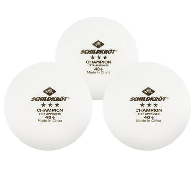 Tischtennisball 3-Stern Champion 3er Set Tischtennis Unisex Weiß
