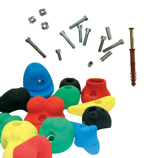 Klettergriff-Set Premium II Mit Befestigungsmaterial für Betonwand Klettern