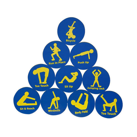 Bodenmarkierungs-Set Zirkeltraining Leichtathletik Unisex Blau-Gelb