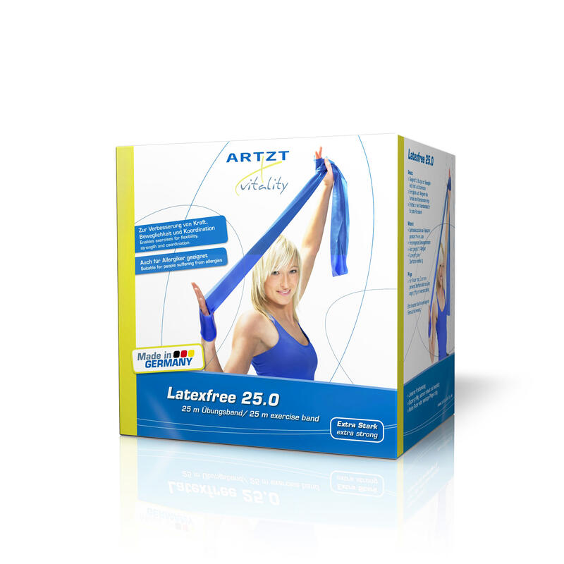 Artzt Vitality Fitnessband latexfrei, Blau, extra stark, 25 m