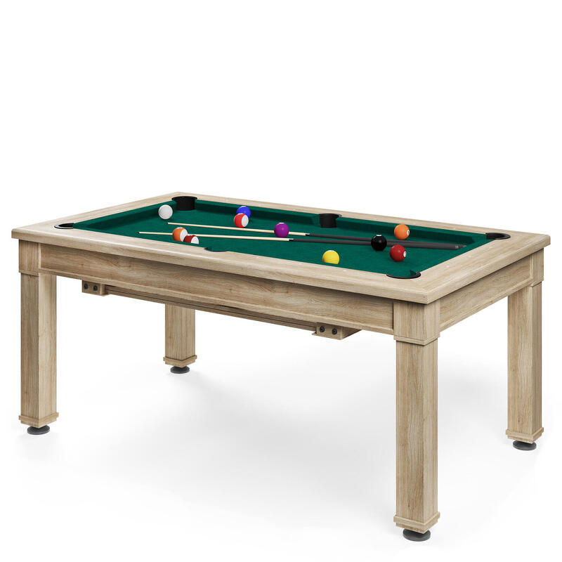 Bison Billard- und Esstisch Dolce Vita Eiche, Englisch Billard Grün, 5 ft