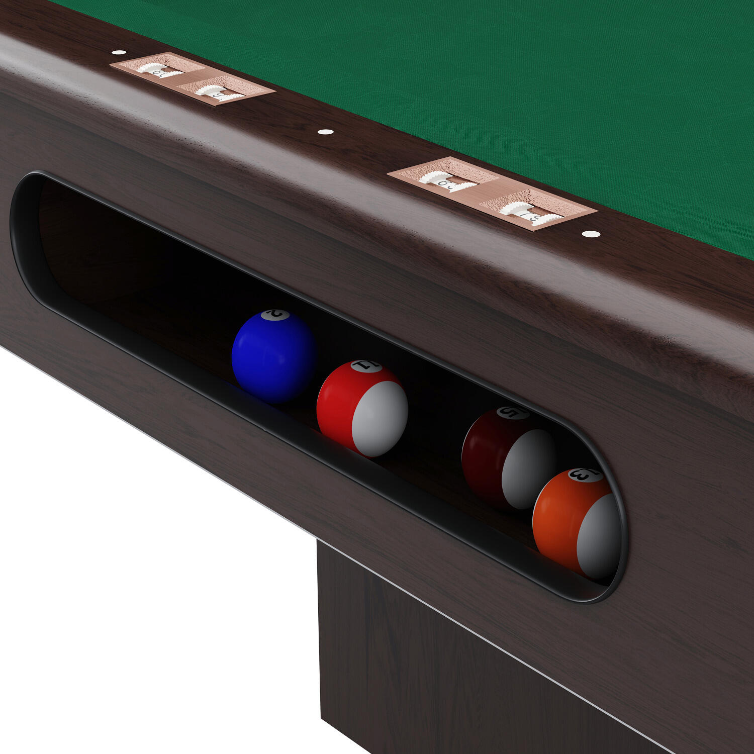 Billardtisch Club Pro III Dekor Nussbaum EuroSpeed Grün 7 ft (Spielfeld 2/6