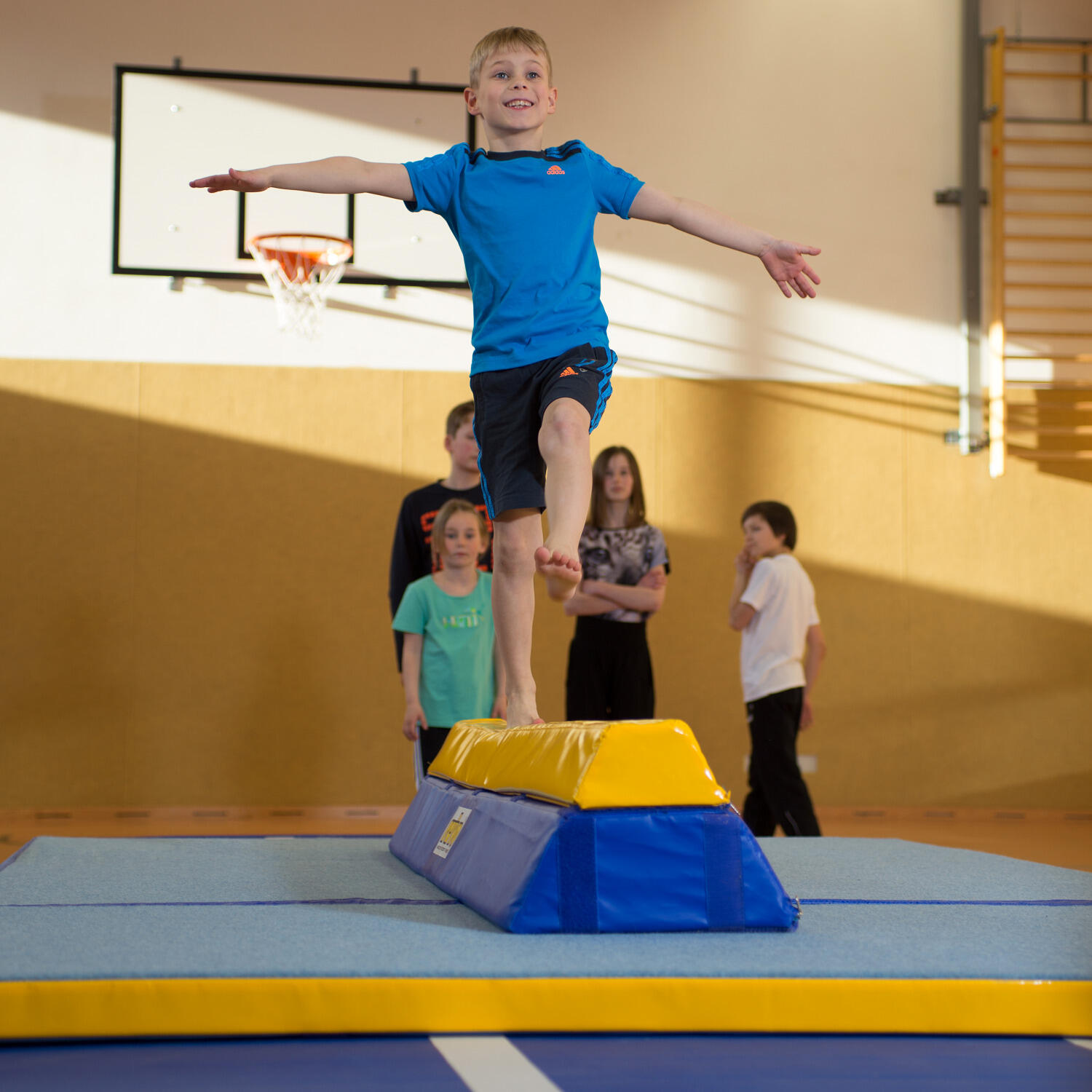 Schwebebalken Rinogym Turnen Unisex Blau-Gelb 4/6