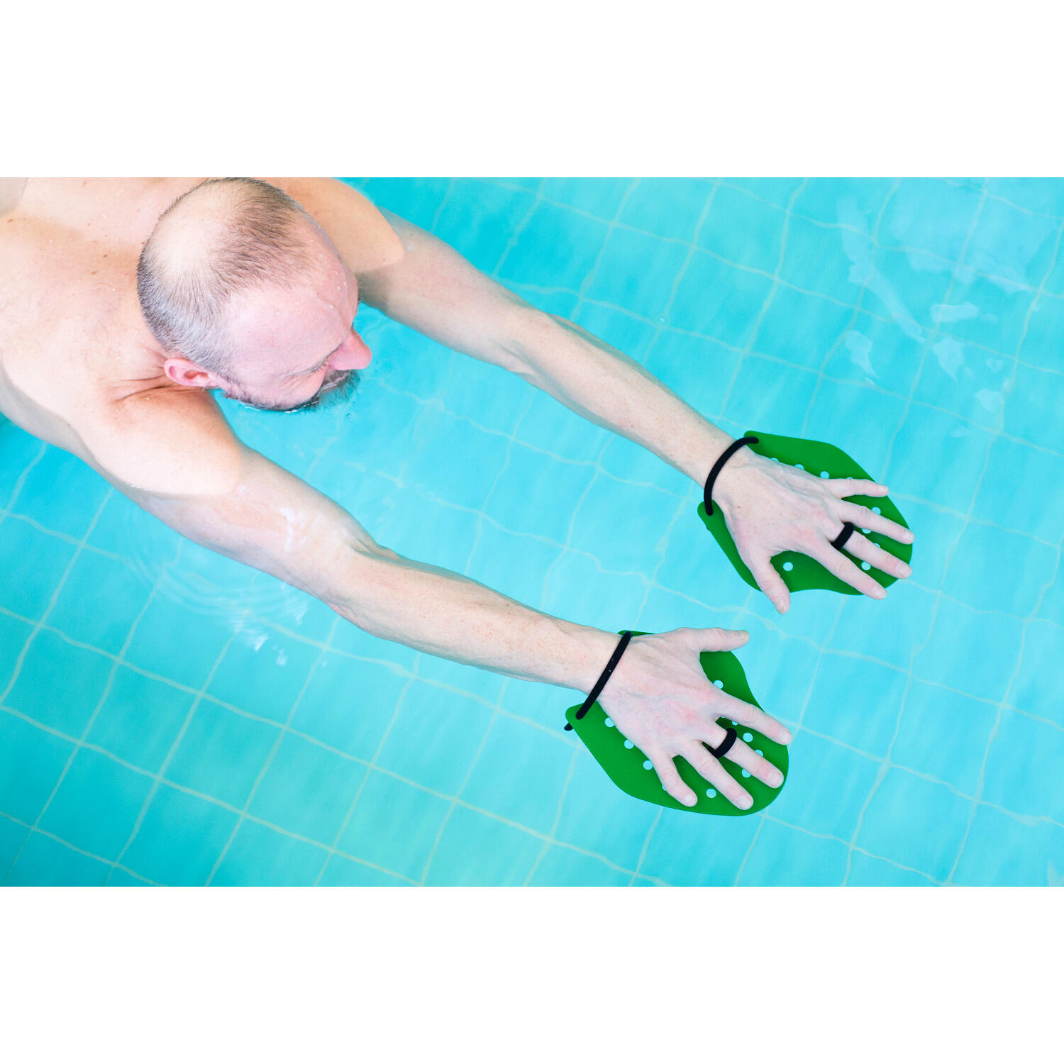 Schwimmpaddles Swim-Power Größe S, 19x16 cm, Grün Schwimmen Unisex Grün 4/6