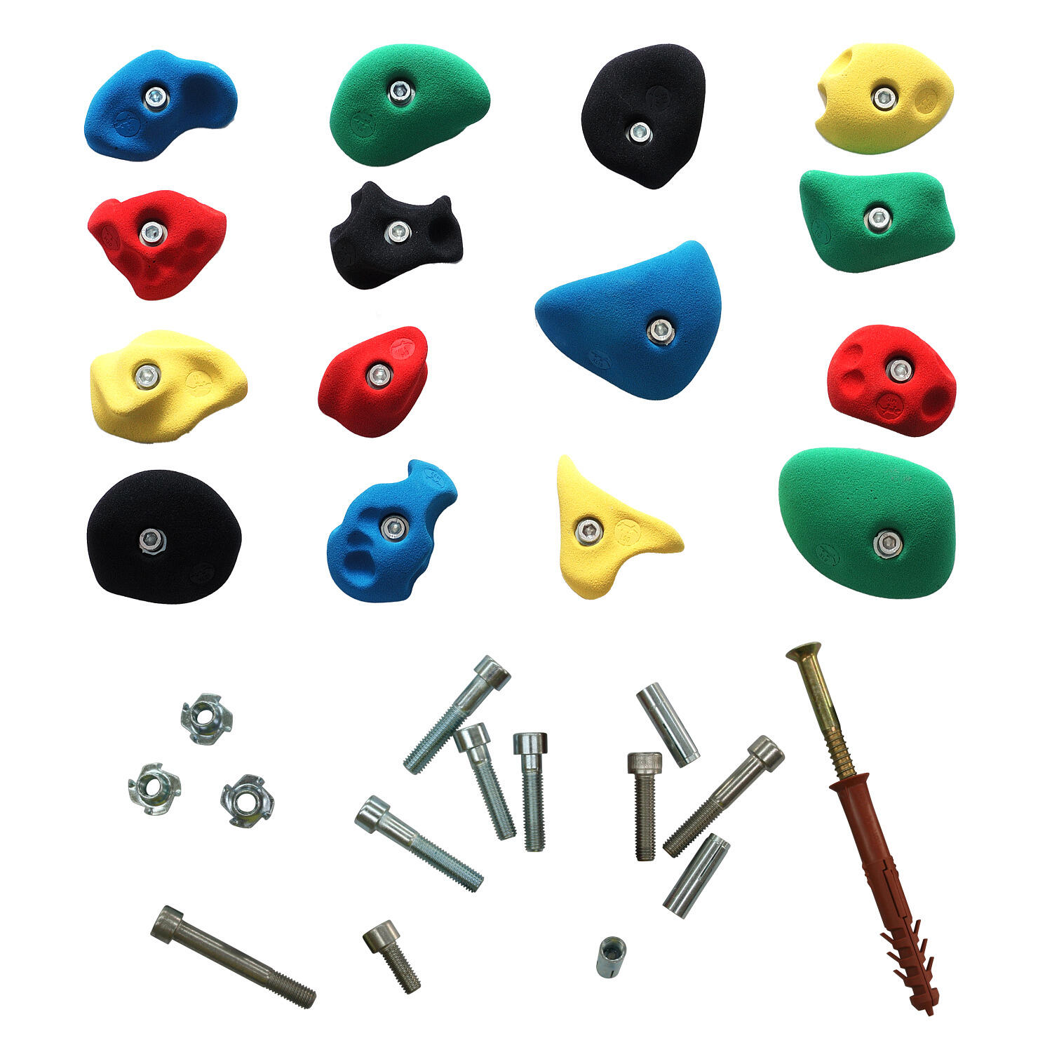 Klettergriff-Set Leicht Mit Befestigungsmaterial für Betonwand Set D Klettern 1/2