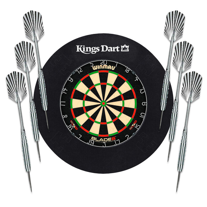 Kings Dart Dart-Set Two Winmau Dartboard Blade 6, Schwarz