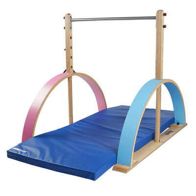 Kinder-Turnreck Kirec Holz-Blau (HB 1010) Mit Fallschutz-Matte Turnen