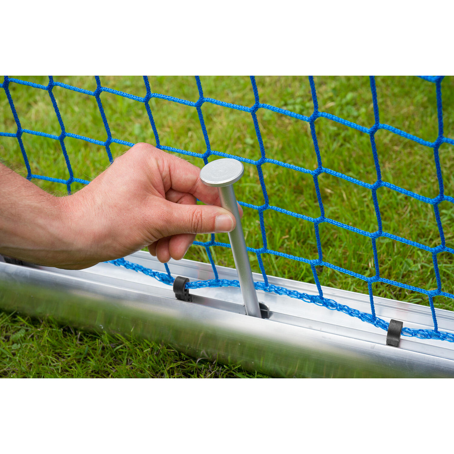Mini-Fußballtor Professional Kompakt, Alu-Naturblank Inkl. Netz, grün (MW 10 5/6