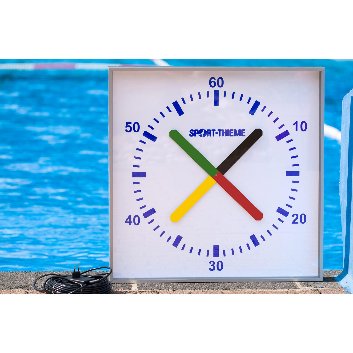 Schwimmbad-Trainingsuhr Prima Super 90x90 cm, Wandmodell Schwimmen Unisex 2/3