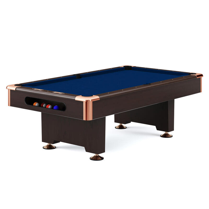 Automaten Hoffmann Billardtisch Club Pro in Nussbaum, EuroSpeed Blau, 7 ft