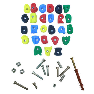 Klettergriff-Set ABC Mit Befestigungsmaterial für Indoor-Kletterwand Klettern
