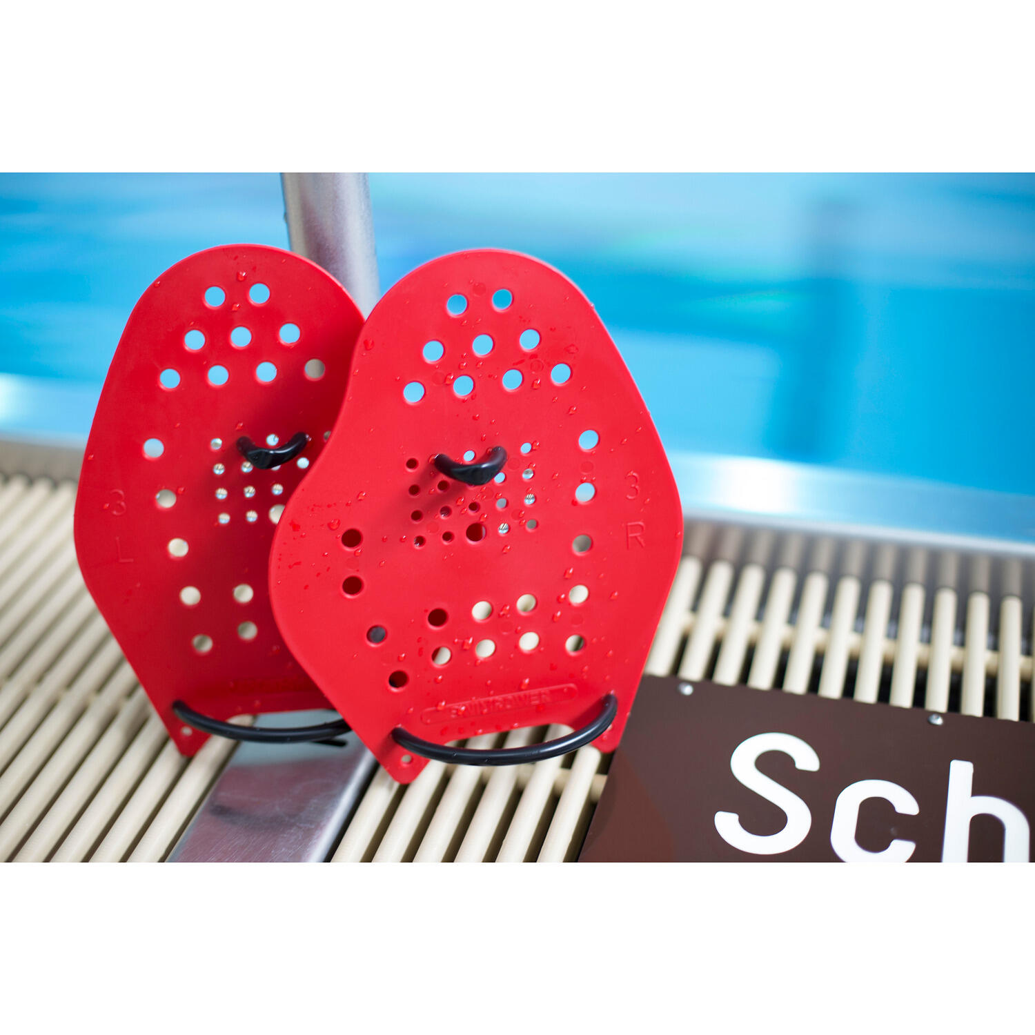Schwimmpaddles Swim-Power Größe L, 23x19 cm, Rot Schwimmen Unisex Rot 2/4