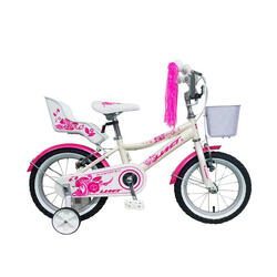 Bicicleta Infantil Montaña Niña Umit Diana Rueda 14" Blanca / Rosa