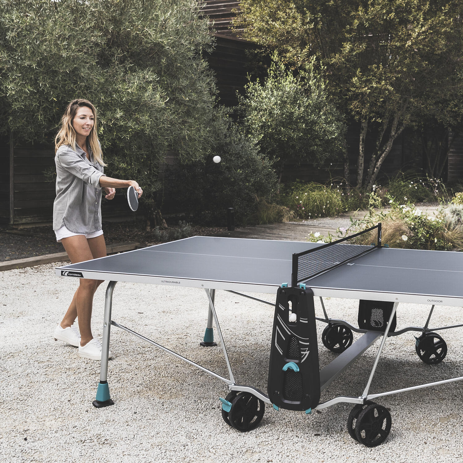 Tischtennis-Set 200X Outdoor Blau Tischtennis Unisex Blau 6/6