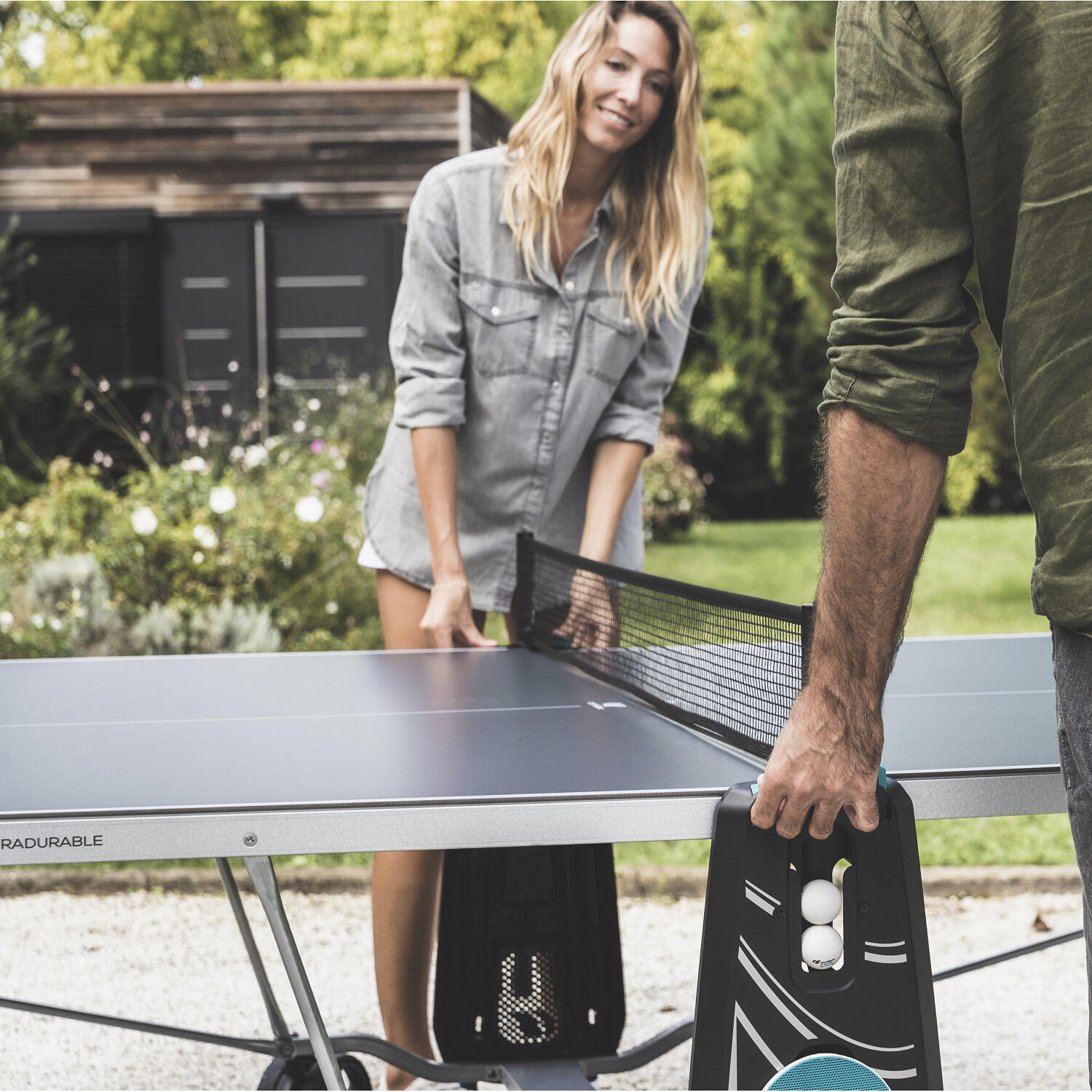Tischtennis-Set 200X Outdoor Blau Tischtennis Unisex Blau 4/6