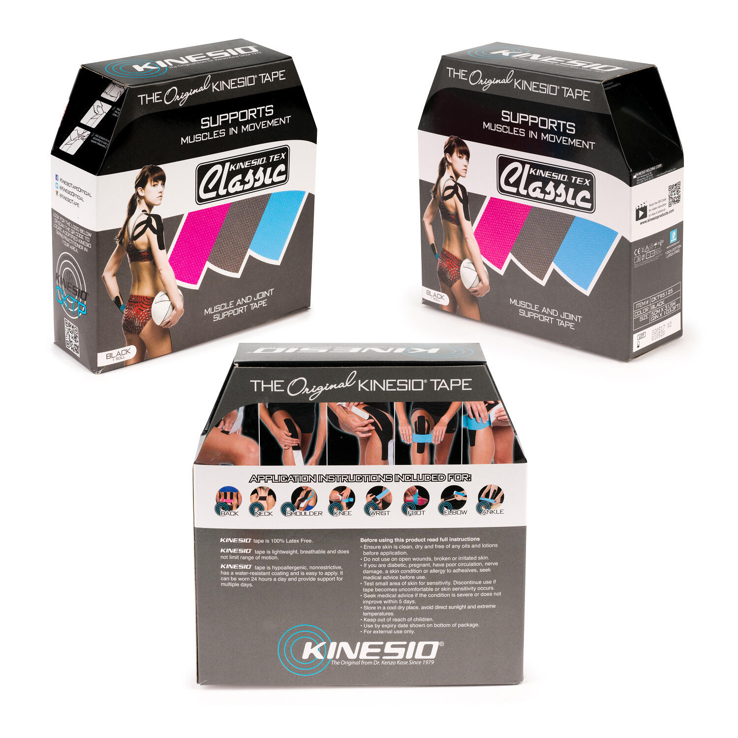 Kinesiologie-Tape Tex Classic 31,5 m Schwarz Schulsport Unisex Schwarz 2/5