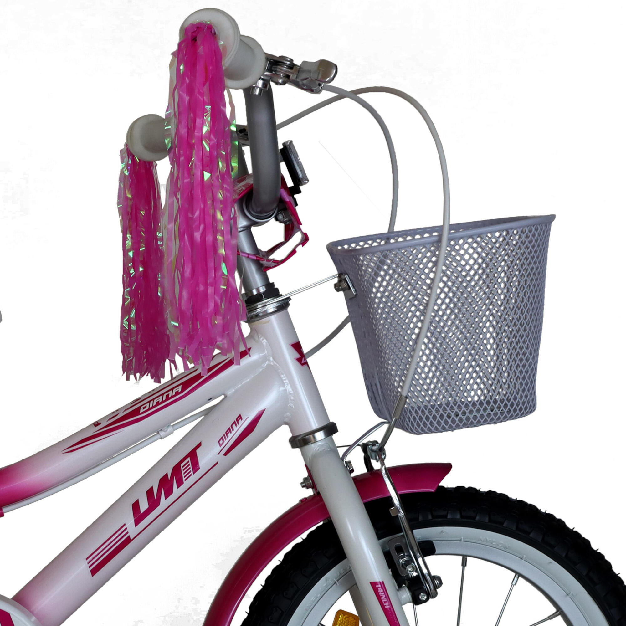 Bicicleta de Montanha Infantil Umit 14" Diana Rosa/Branco 3/4