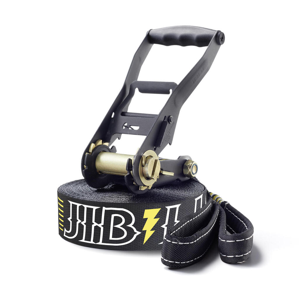 Slacklining slackline set Jibline with tree protection - Black