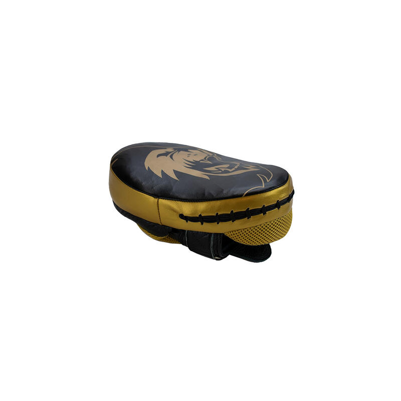 Super Pro Boxpratzen Long Curved, Schwarz-Gold