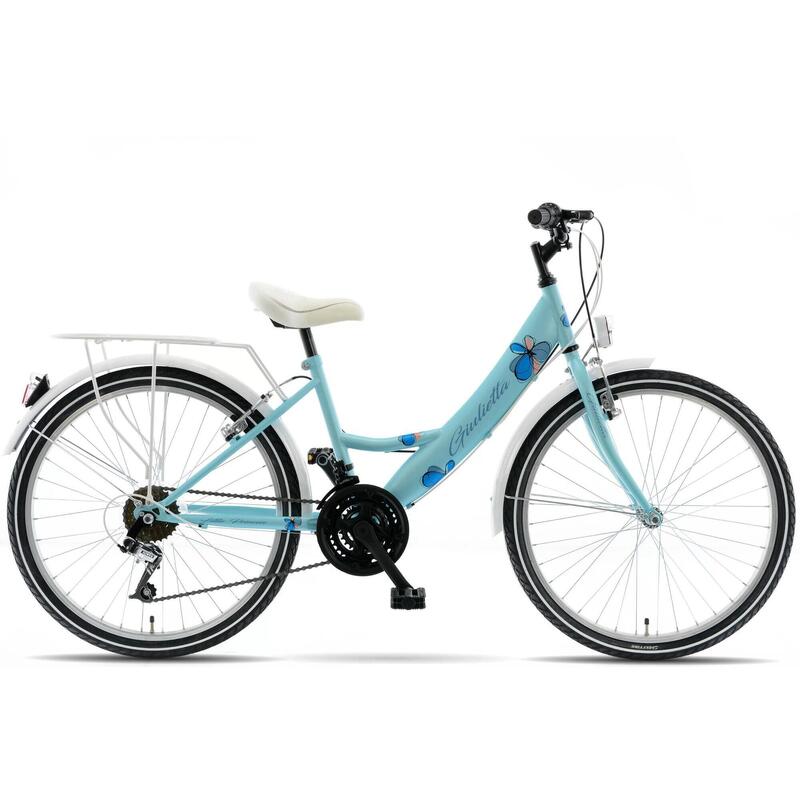 Bicicleta copii 9 - 12 ani Kands® Giulietta 130-165 cm,  Roata 24'', Albastru