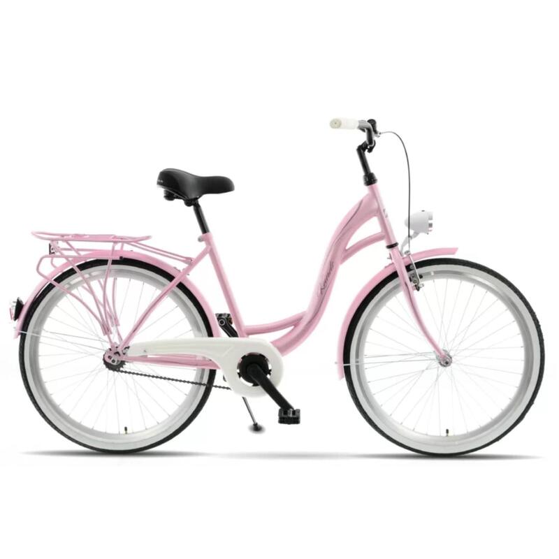 Kands® S-Comfort Női kerékpár 26" kerék, 155-180 cm magasság, Rózsaszín