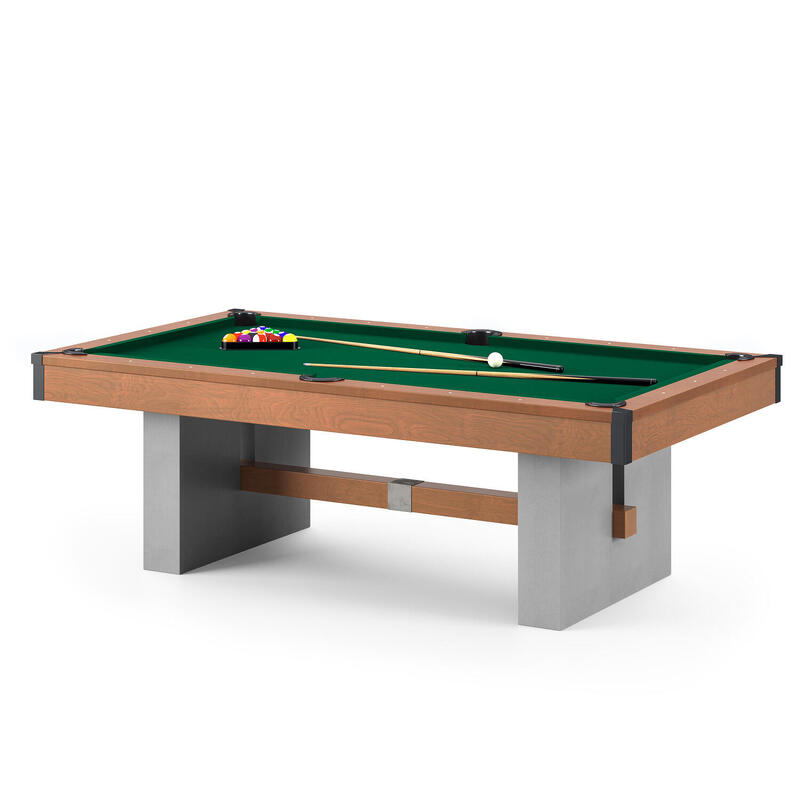 Bison Billardtisch Loft Schiefer, Standard Grün, 7 ft (Spielfeld 198x99 cm)