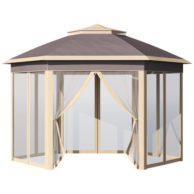 Carpa Plegable Outsunny 405x340x285 cm Beige