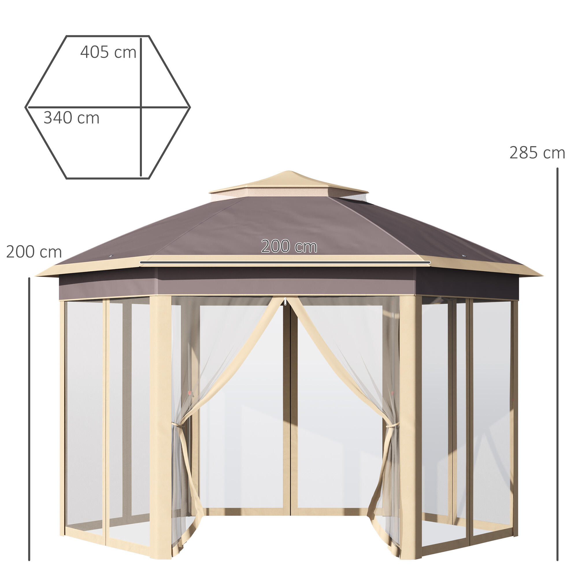 Carpa Evento Deportivo 405x340x285 cm Beige 3/7