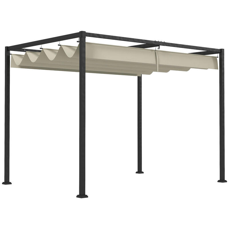 Pérgola Outsunny 298x213x221 cm Crema