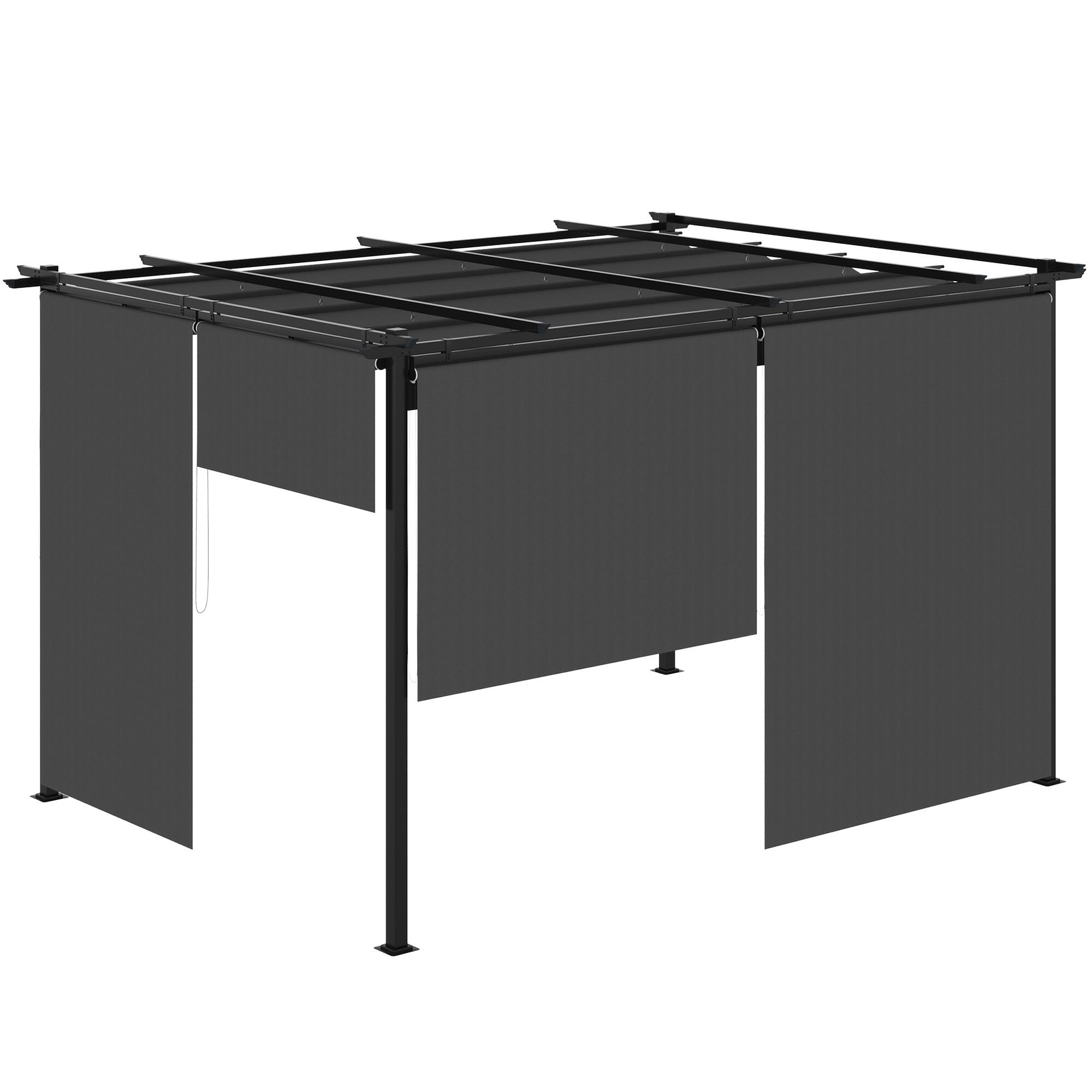 Pérgola exterior 3,95x2,95 cm cinza escuro/cinza de carvão outsunny