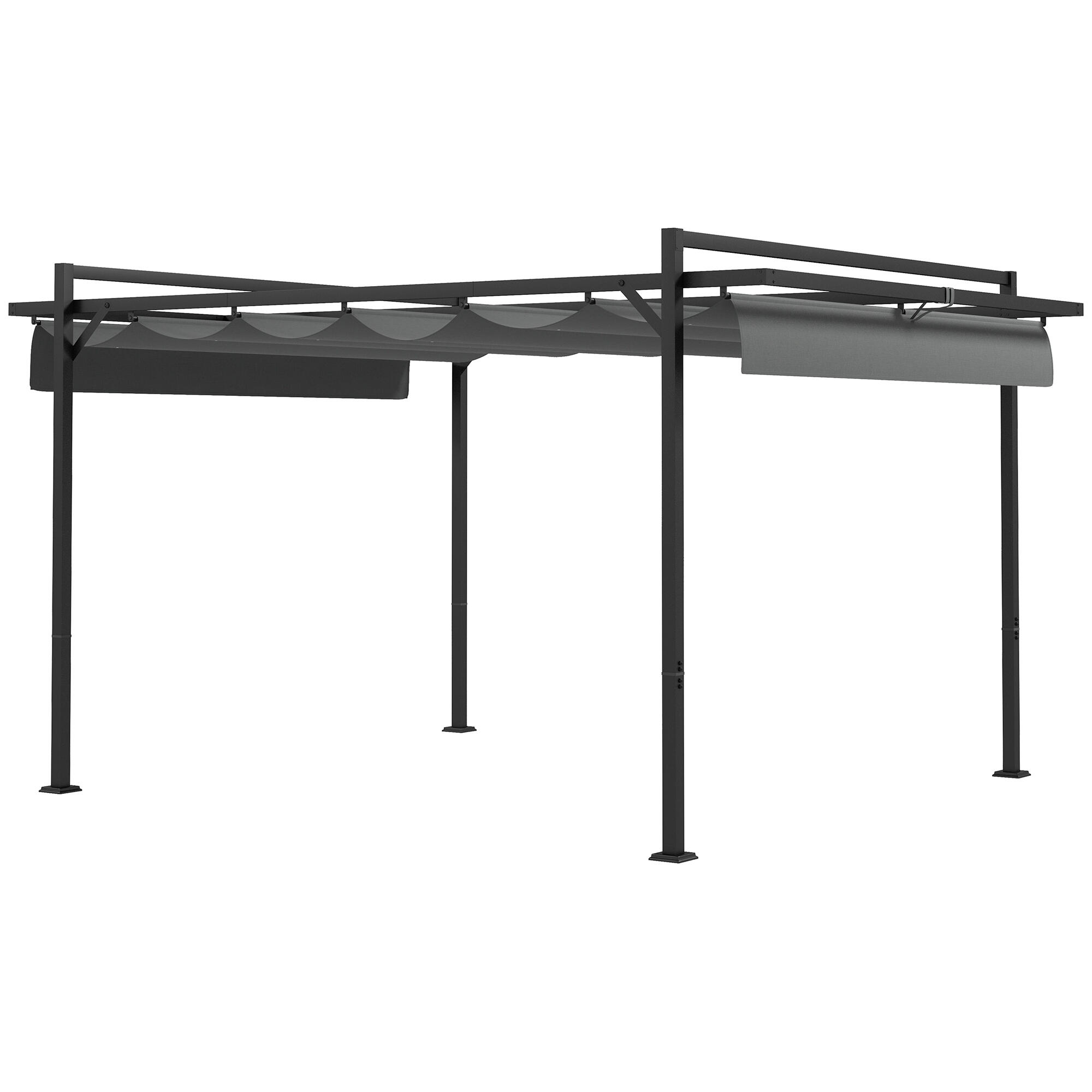Pérgola de exterior outsunny 297x397x235 cm cinza escuro/cinza de carvão