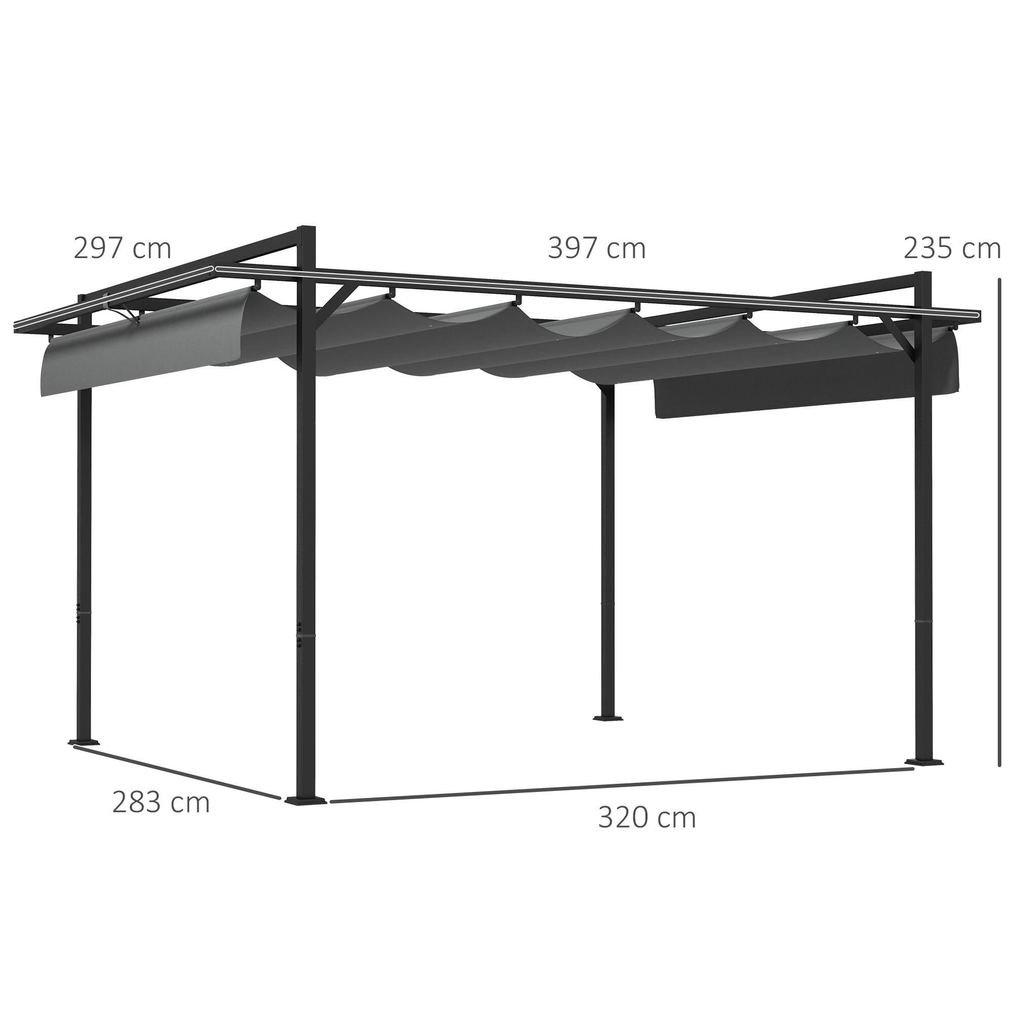 Pérgola Outsunny 297x397x235 cm Gris Oscuro 3/7