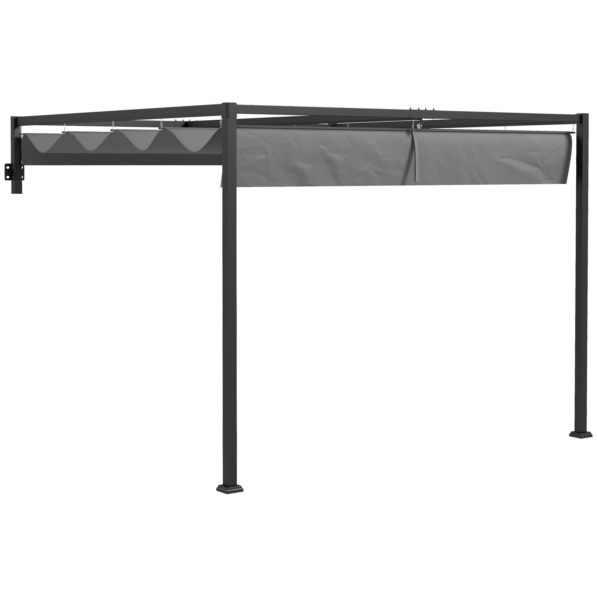 Pérgola de parede 297x211x220 cm cinzento outsunny