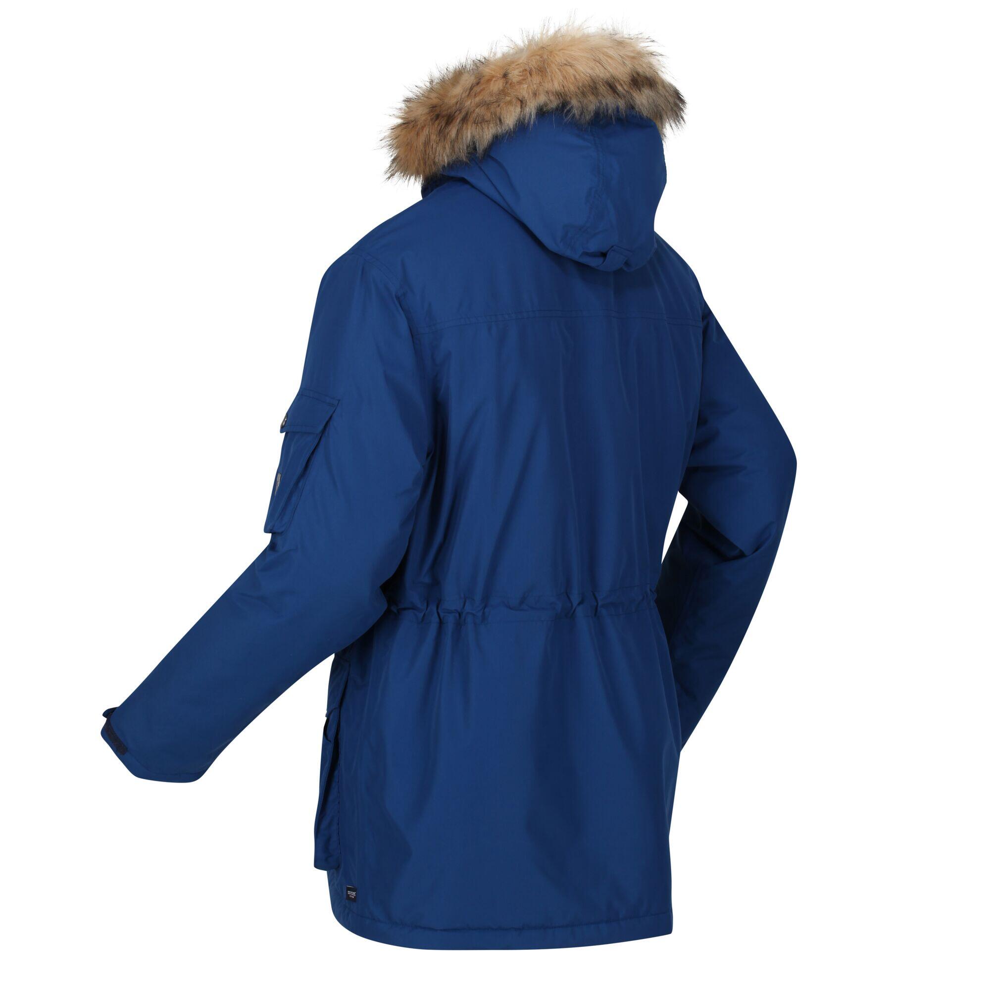 Mens Salinger II Faux Fur Insulated Parka (Aviator Blue) 3/5