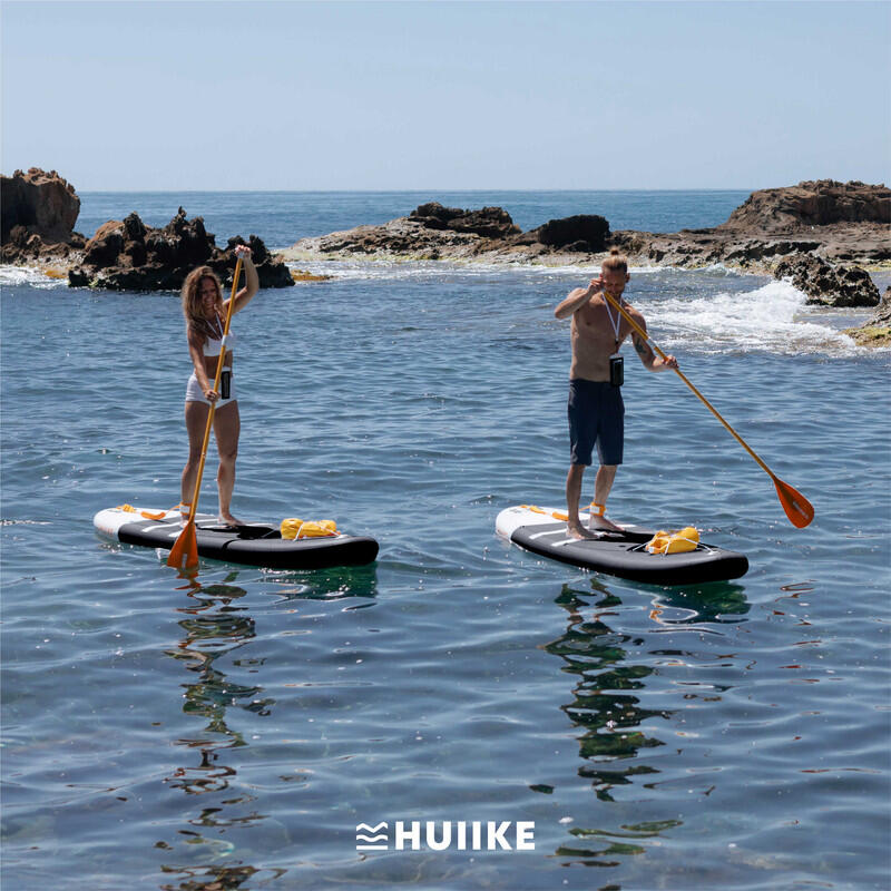 Opblaasbaar Supboard met premium accessoires, HUIIKE, Zwart, Hoge Stabiliteit