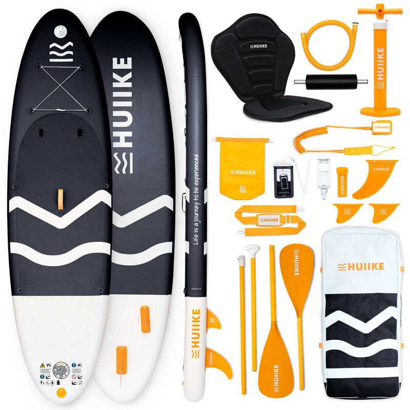 Huiike - Seconde Vie - Paddle Gonflable Adulte Accessoires Premium, Huiike, Noir - Set De Stand Up Paddle - Noir - 305 Mm - Decathlon