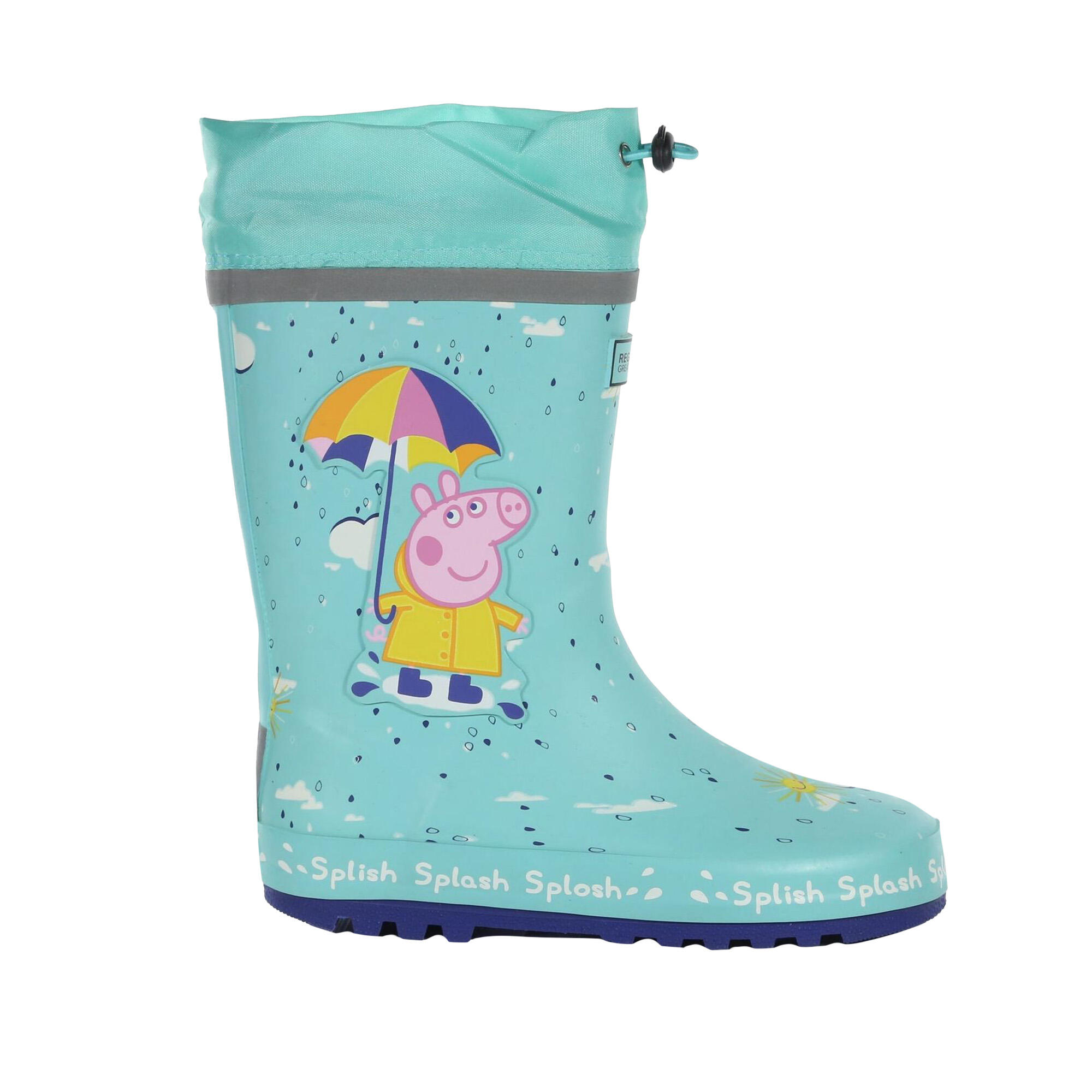 Childrens/Kids Peppa Pig Splash Square Wellington Boots (Aruba Blue) 4/5