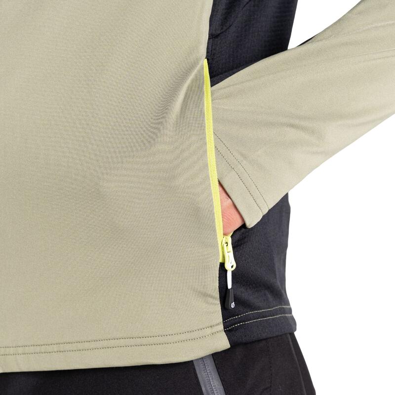 Heren Substratum Core Stretch Full Zip Midlayer (Zwart/Groen Algen/Oliegroen)