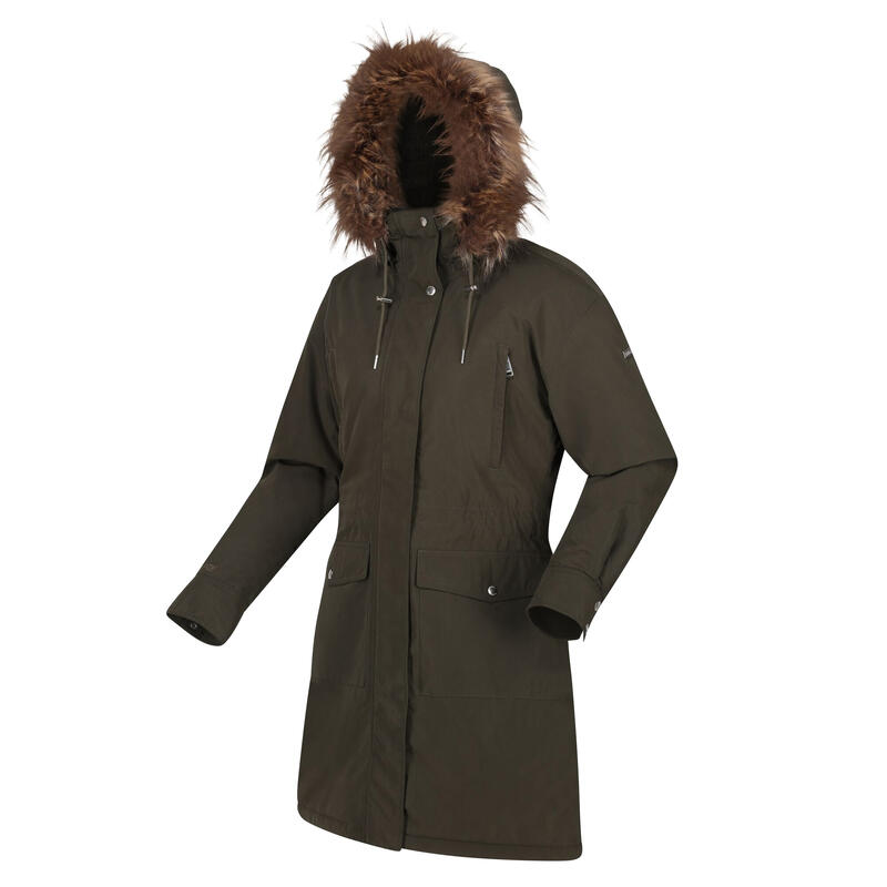 Parka Finta Pelliccia Donna Regatta Shiloh Cachi Scuro