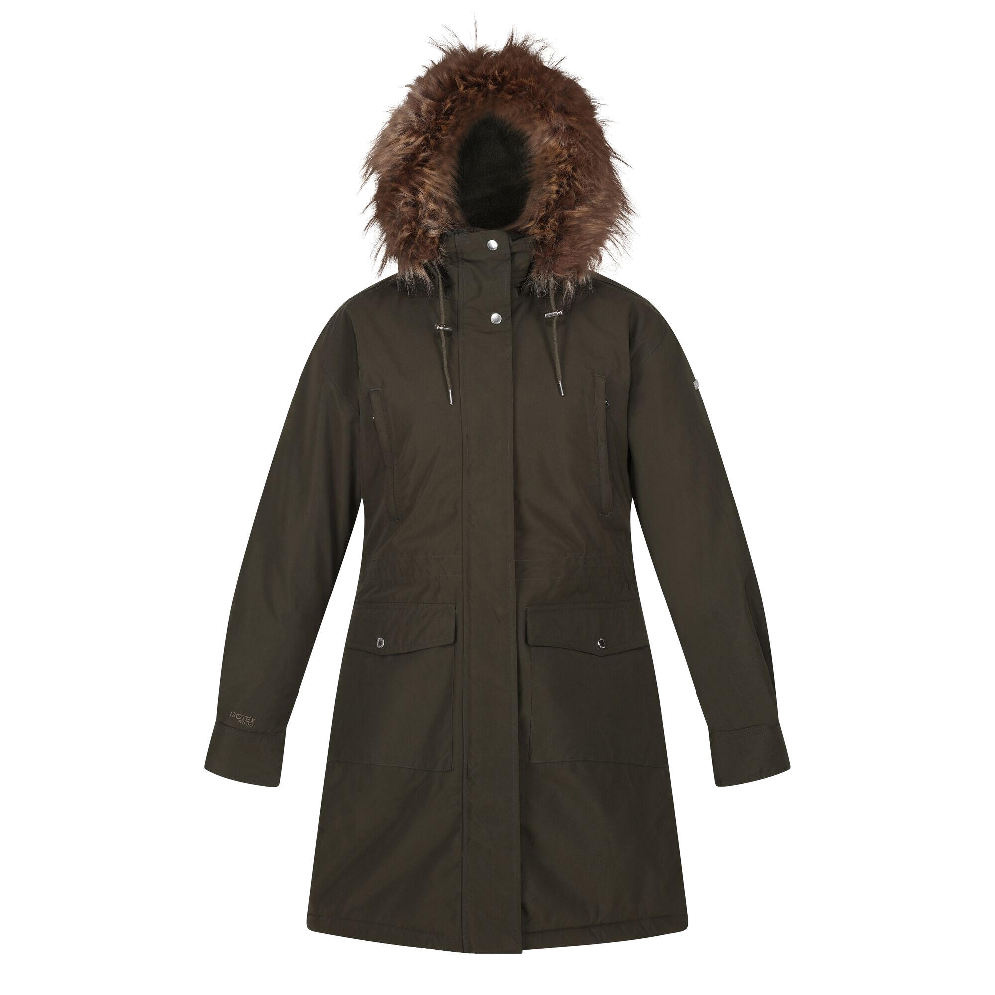 REGATTA Womens/Ladies Shiloh Faux Fur Trim Parka (Dark Khaki)