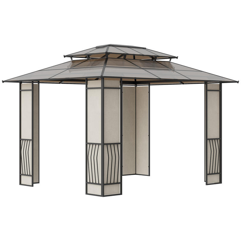 Pérgola de Jardim Outsunny 365x300x275 cm Marrom