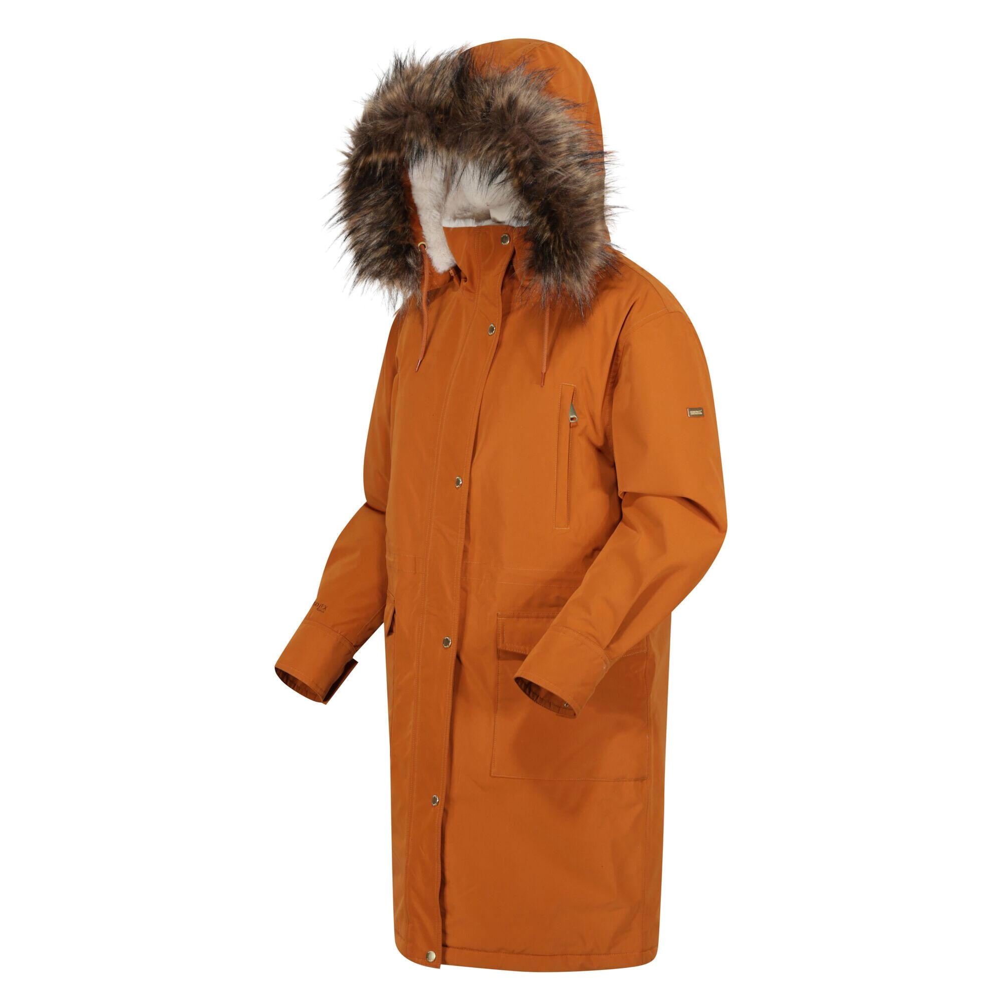 Womens/Ladies Shiloh Faux Fur Trim Parka (Copper Almond) 3/4