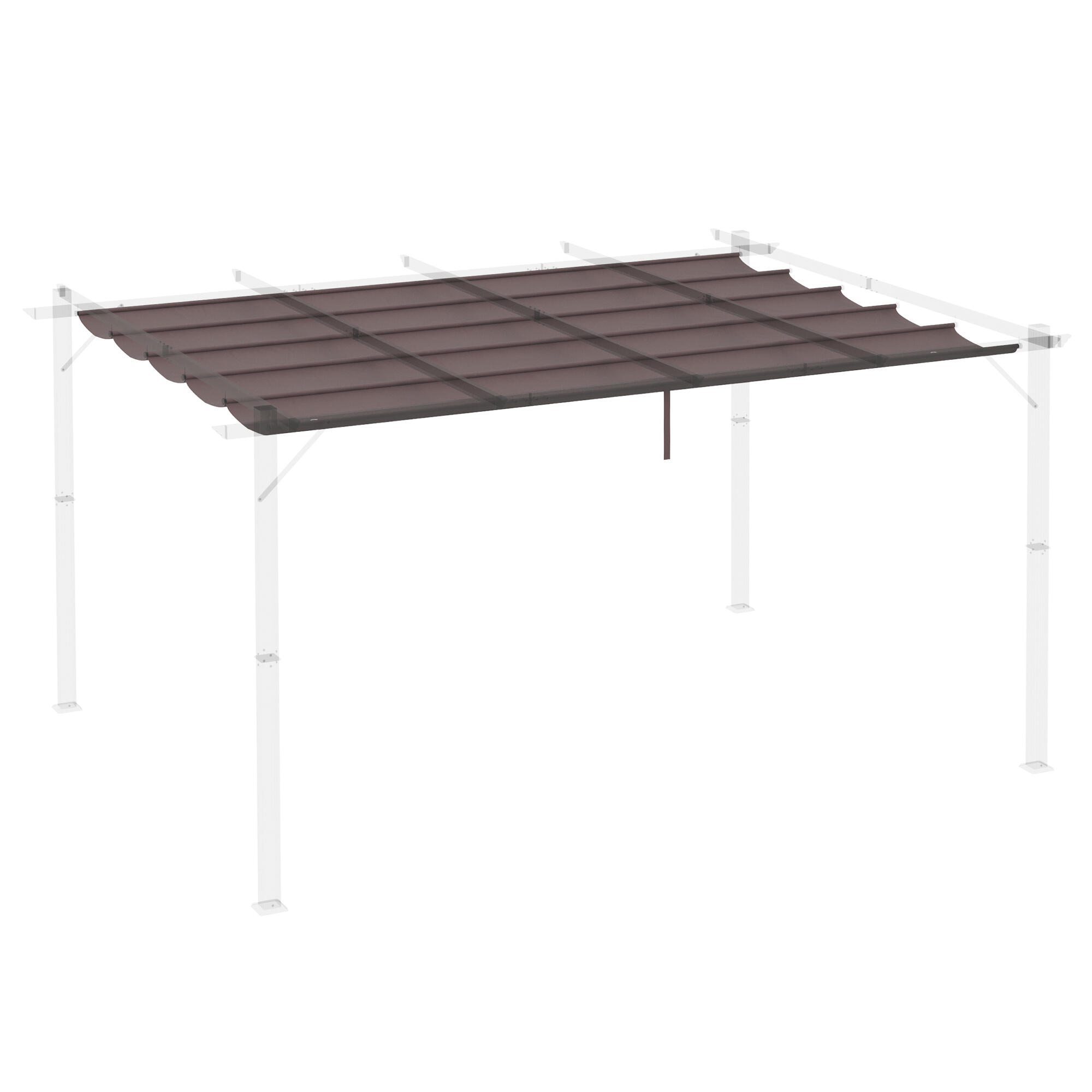 Cobertura para pérgola 3,5x2,5 m café Outsunny 4/7