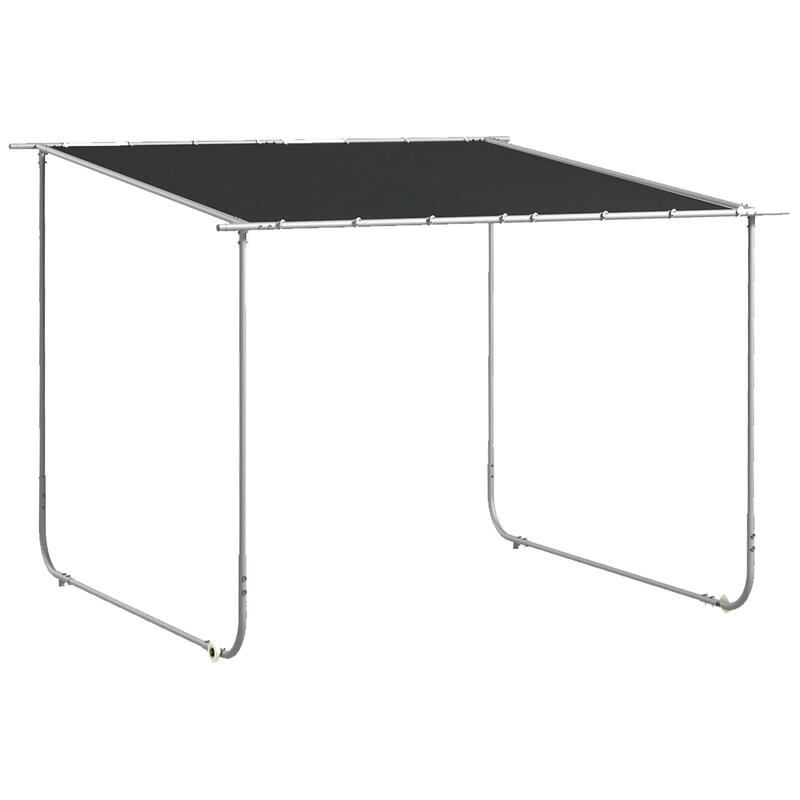 Pérgola Outsunny 302x302x250 cm Gris Oscuro