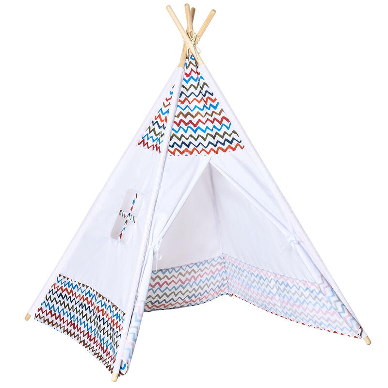 Tenda Tipi Infantil HOMCOM 120x120x155 cm Multicor