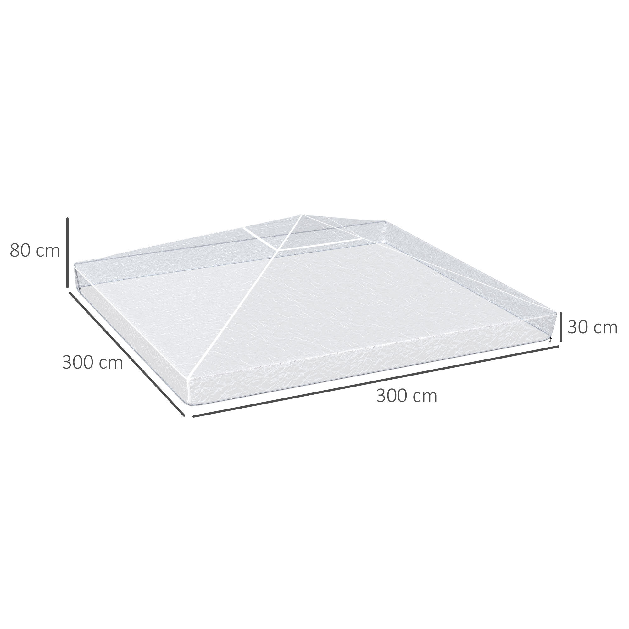 carpa eventos deportivos Outsunny 300x300x80 cm Transparente 3/7